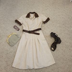 100% Handmade dress, midi length, Prarie style